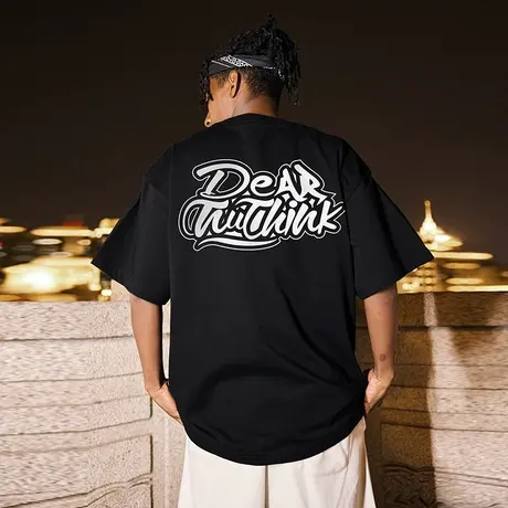 Nuthink美式街头字母宽松短袖T恤男国潮大码半袖潮流半袖男款夏季商品大图