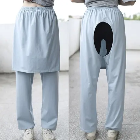 卧床瘫痪病人老人专用裤子老年人开裆裤女男换尿布尿失禁裤商品大图