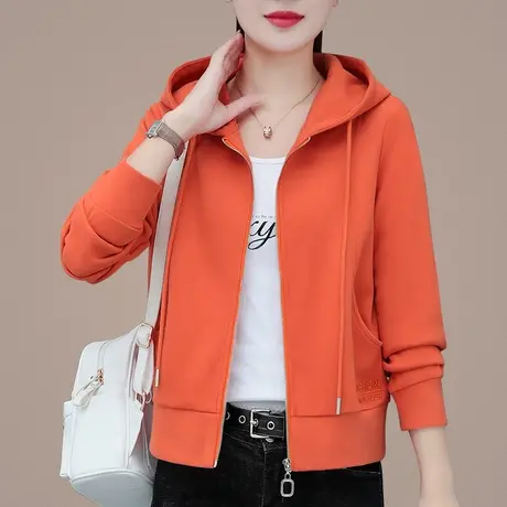 连帽运动外套女秋冬2023年新款时尚休闲上衣拉链卫衣开衫春秋夹克图片