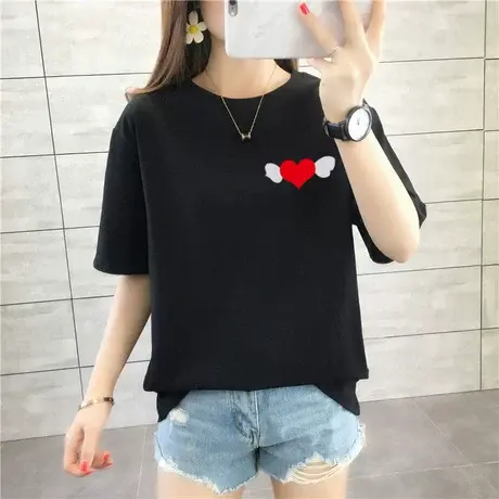 短袖t恤女学生宽松纯棉打底衫超火cec百搭潮2023新款白色半袖上衣图片