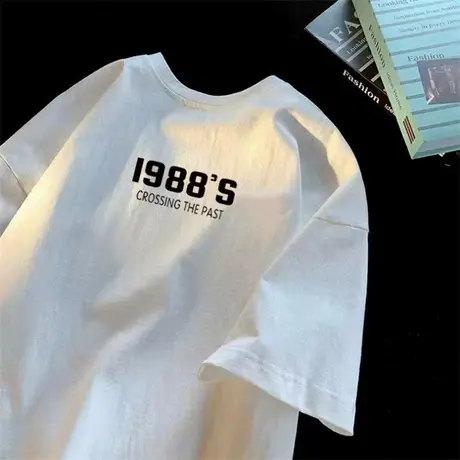 中年妈妈纯棉短袖t恤女夏季2023新款宽松大码时尚体恤衫上衣女装商品大图