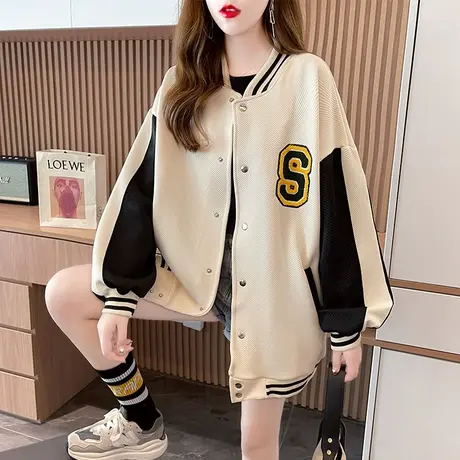 外套女春秋季韩版宽松设计感小众ins小个子薄款棒球服开衫卫衣潮图片