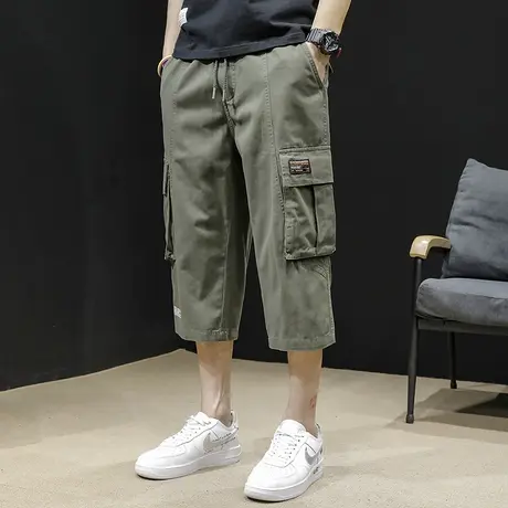 七分裤男士工装短裤潮牌ins爆款夏季薄款休闲宽松大码裤子外穿夏图片