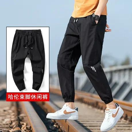 冰丝工装男裤子2023年新款速干运动卫裤男士休闲裤春夏季薄款夏装商品大图