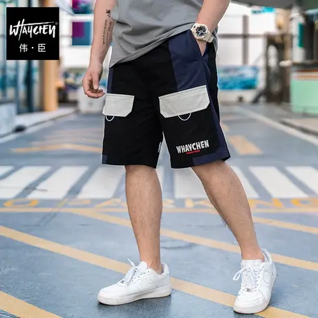 伟臣潮流日系复古大码男装工装短裤男胖子加肥加大机能肥佬休闲裤商品大图