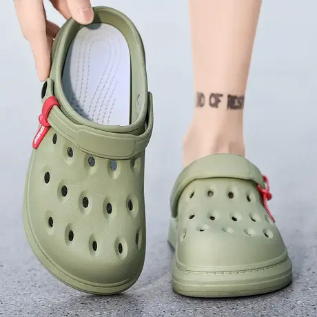 水鞋夏季踩屎感厨师鞋劳保雨鞋男款情侣运动沙滩胶鞋男防水防滑鞋商品大图