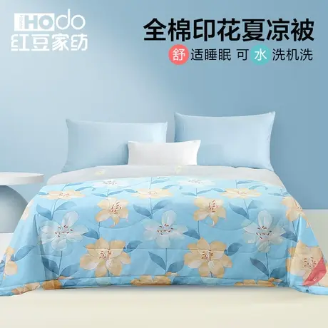 红豆家纺夏被空调被夏季夏凉被纯棉全棉夏天可水洗机洗春秋薄被子商品大图