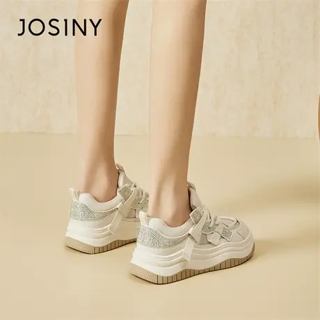 Josiny/卓诗尼厚底小白鞋女2024春季新款板鞋爆款增高休闲运动鞋商品大图