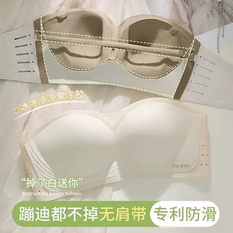 无肩带内衣女聚拢防滑小胸显大防走光裹抹胸夏季透气隐形美背文胸商品大图