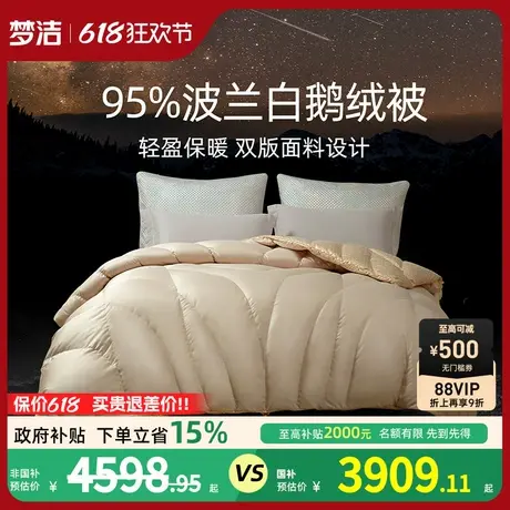 梦洁家纺羽绒被子冬被波兰进口95白鹅绒填充秋冬加厚保暖双人商品大图
