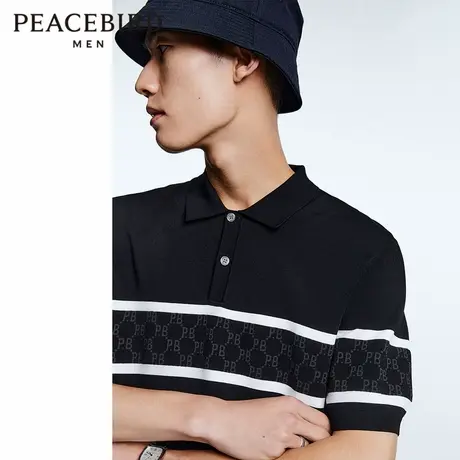 太平鸟男装  夏季新款POLO衫线套衫短袖T恤男士图片