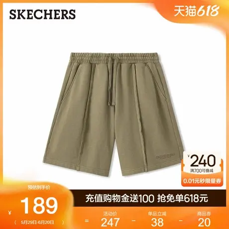 Skechers斯凯奇2025夏季新款男款短裤针织舒适宽松裤子松紧系带商品大图
