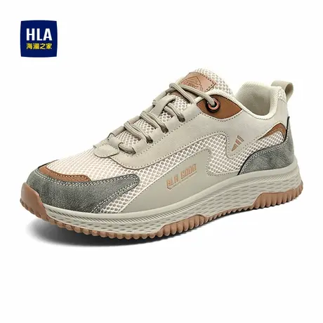 HLA/海澜之家男鞋新款春季潮流拼接透气网面休闲鞋耐磨户外运动鞋商品大图