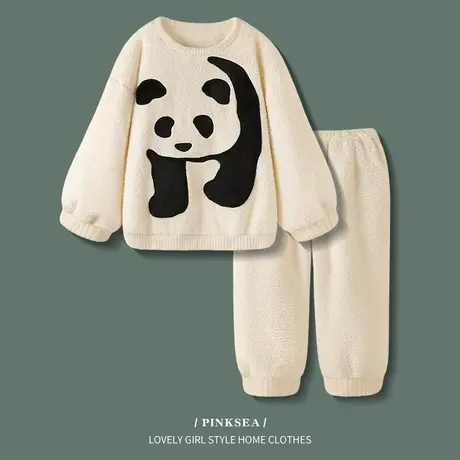 Pinksea睡衣冬季女新款珊瑚绒加厚保暖大码女士秋冬款家居服套装商品大图