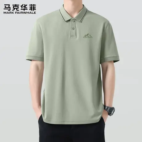 马克华菲polo衫男士短袖t恤2025新款夏季日系宽松半袖翻领体恤薄X图片