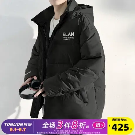 唐狮2024冬季新款潮牌羽绒服男连帽宽松短款保暖面包服厚外套休闲图片