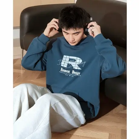 唐狮春秋季新款男卫衣美式潮牌连帽套头衫青少年休闲百搭外套TD图片