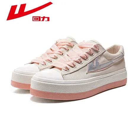回力女鞋拼色帆布鞋百搭鞋子女潮流透气低帮厚底爆款运动休闲板鞋商品大图