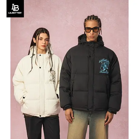 Lilbetter三防羽绒服男特氟龙连帽夹克外套运动情侣装户外面包服图片