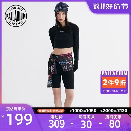 PALLADIUM帕拉丁短裤2022秋新款潮流印花牛仔五分骑行裤女197039图片