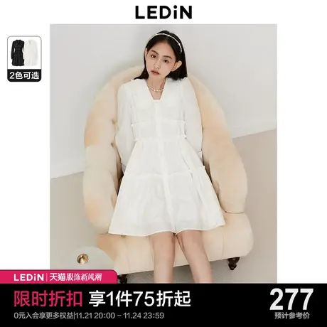 乐町娃娃领衬衫裙2023年初秋新森系甜美花边领日系学院风内搭裙图片