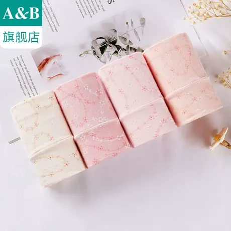 A＆Bab内衣【2条装】印花抗菌中高腰女士平脚内裤旗舰店官网F808商品大图