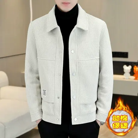 男士冬季外套2023新款加棉加厚短款毛呢大衣保暖冬装休闲呢子夹克商品大图