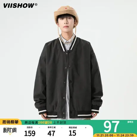 VIISHOW棒球服外套男春秋季ins港风潮牌高街宽松韩版潮流chic夹克商品大图