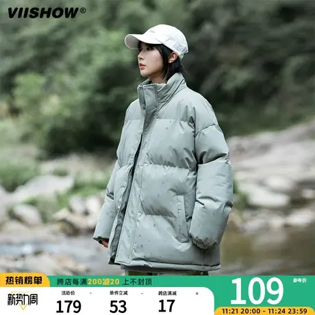 VIISHOW冬季男生痞帅保暖宽松面包服衣服棉衣美式棉服男潮牌加厚商品大图