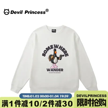 ulzzang小众复古风白色卫衣女oversize大版宽松无性别穿搭上衣潮图片