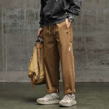 潮流直筒束脚裤时尚裤子男款舒适百搭工装裤大码男装裤子潮流男装商品大图