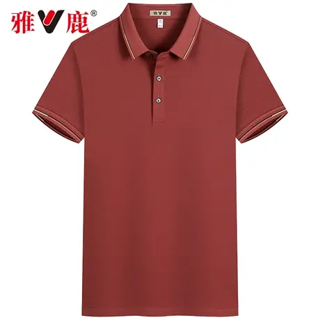 【含桑蚕丝】雅鹿短袖男士夏季新品薄款翻领易打理t恤商务Polo衫商品大图
