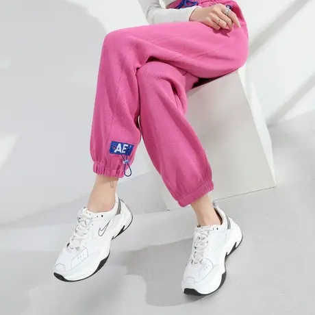 粉红色运动裤女宽松束脚显瘦ins潮休闲卫裤女百搭春秋小个子卫裤商品大图