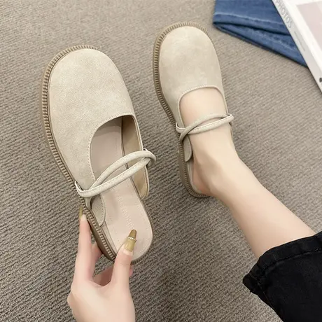 超软舒适外穿凉拖鞋女士2023夏季厚底勃肯鞋半拖一脚蹬复古穆勒鞋商品大图