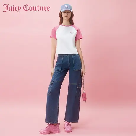 Juicy Couture橘滋春夏新款牛仔裤长裤牛仔直筒裤美式复古女商品大图