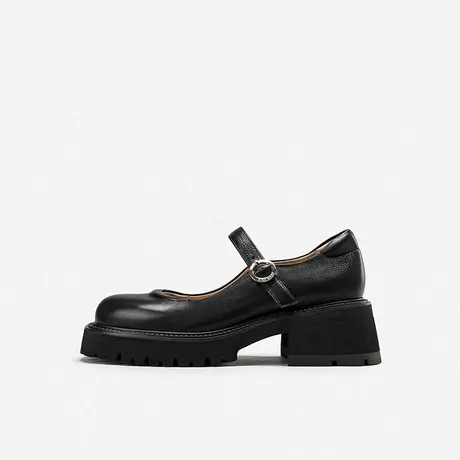 Nine West/玖熙2023年春季新款厚底玛丽珍鞋女粗跟复古乐福小皮鞋图片