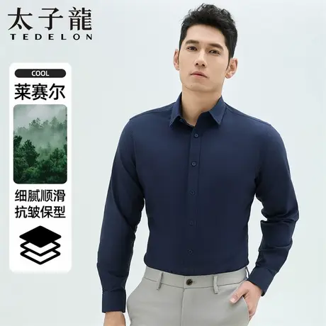 TEDELON/太子龙25秋新款男士长袖衬衫天丝莱赛尔日常轻商务易打理图片