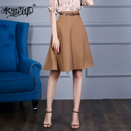 特夏装新品时尚百搭半身裙女中腰显瘦修身A字裙伞裙图片