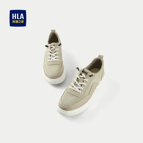 HLA/海澜之家透气休闲鞋2025新款圆头免系带像塑发泡底布鞋男商品大图