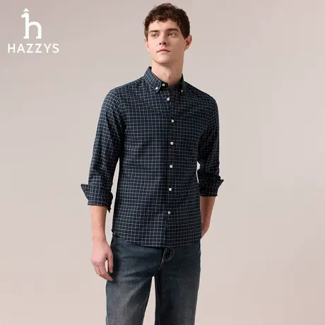 【商场同款】HAZZYS哈吉斯2025秋季新品男装时尚休闲百搭通勤衬衫图片
