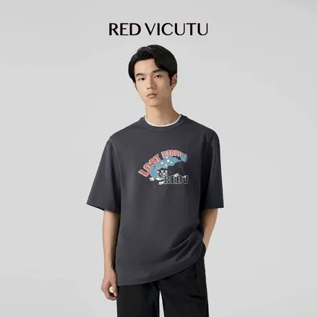VICUTU/威可多男士短袖T恤舒透亲肤纯棉商务通勤休闲百搭半袖商品大图