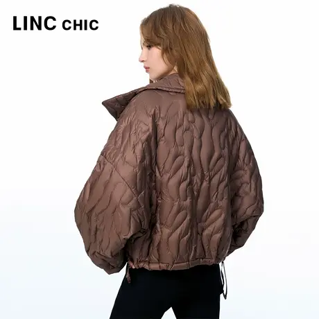 LINCCHIC金羽杰2025年秋季新品大翻领羽绒夹克外套女1021商品大图