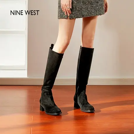 Nine West/玖熙瘦瘦靴女秋冬新款复古反绒高跟长靴显瘦时装靴商品大图