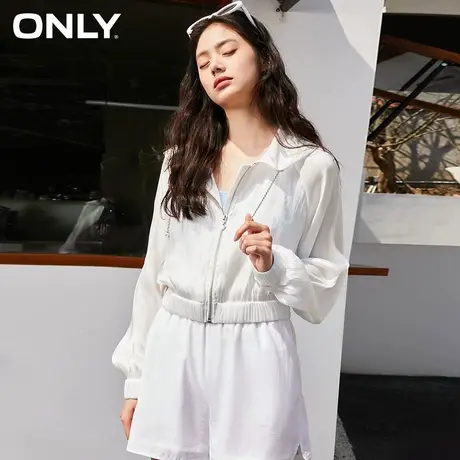 ONLY奥莱夏季新款百搭轻薄插肩袖纯色短款连帽外套女商品大图