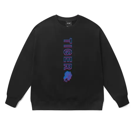 欧美式圆领卫衣街头老虎字母印花潮男港风宽松oversize嘻哈上衣秋商品大图