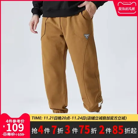 GxxH潮牌大码男装胖子休闲束脚长裤男士美式卫裤休闲秋季百搭长裤商品大图