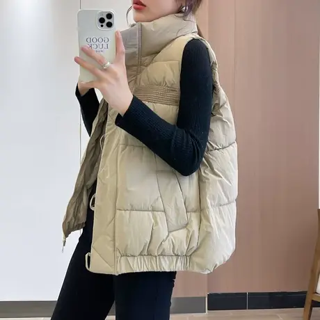 2023秋冬新款韩版羽绒棉马甲女宽松坎肩外穿百搭背心马夹外套女潮商品大图