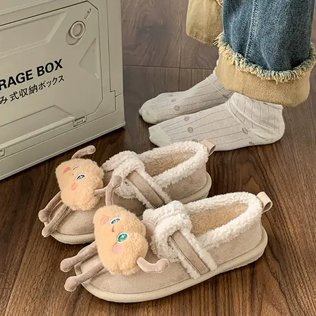 时尚包头女外穿百搭平底保暖2023新款秋冬季可爱羊羔毛毛鞋单鞋潮商品大图