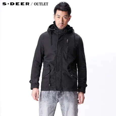 sdeer圣迪奥专柜正品男装春装做旧时尚短风衣2371730🌨图片