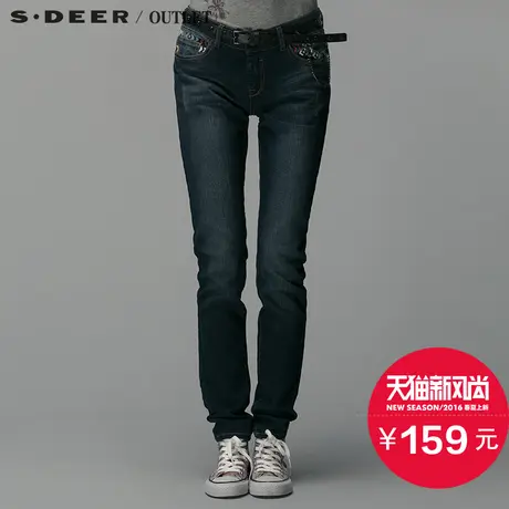 【多件多折】sdeer圣迪奥女装民族绣花小脚裤S14280825商品大图
